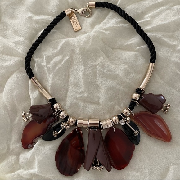 MaxMara Weekend Agate Stone Statement Necklace - Picture 1 of 13